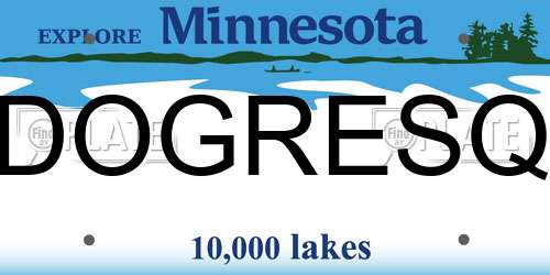 DOGRESQ Minnesota License Plate