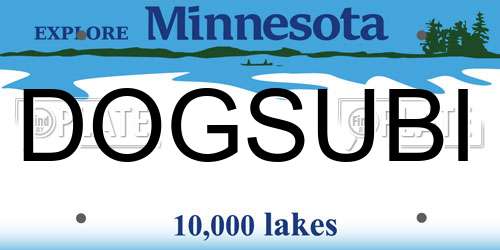 DOGSUBI Minnesota License Plate