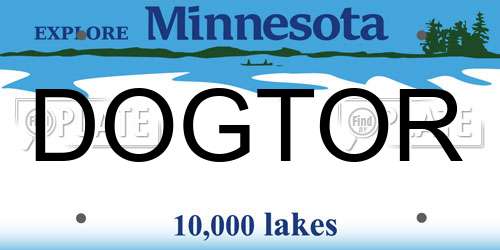 DOGTOR Minnesota License Plate