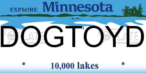 DOGTOYD Minnesota License Plate