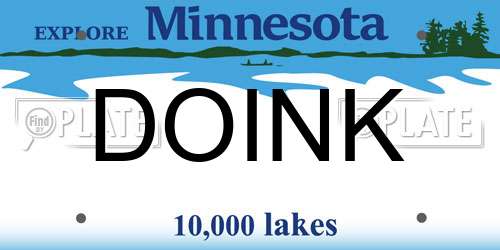 DOINK Minnesota License Plate