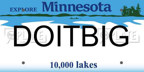 DOITBIG Minnesota License Plate