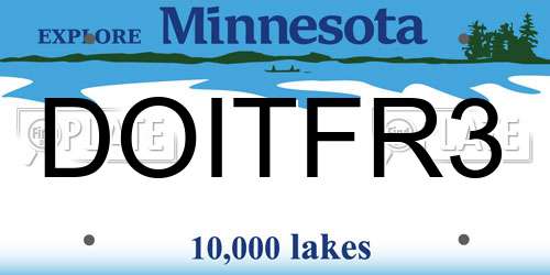 DOITFR3 Minnesota License Plate