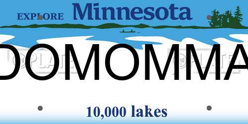 DOMOMMA Minnesota License Plate