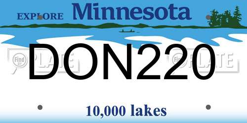 DON220 Minnesota License Plate