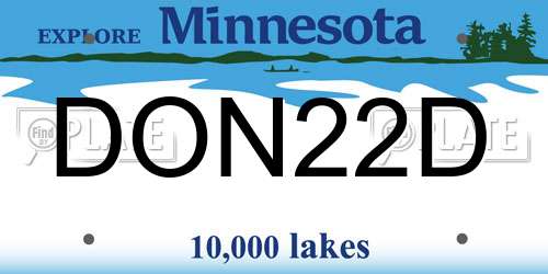 DON22D Minnesota License Plate