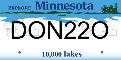 DON22O Minnesota License Plate