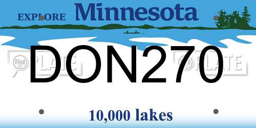 DON270 Minnesota License Plate