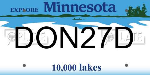 DON27D Minnesota License Plate