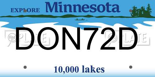 DON72D Minnesota License Plate