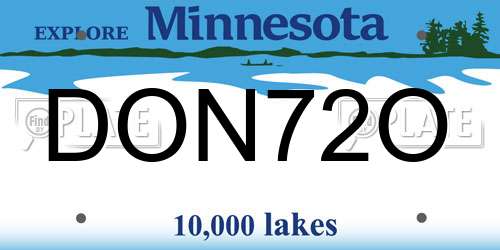 DON72O Minnesota License Plate