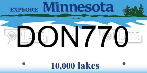 DON770 Minnesota License Plate