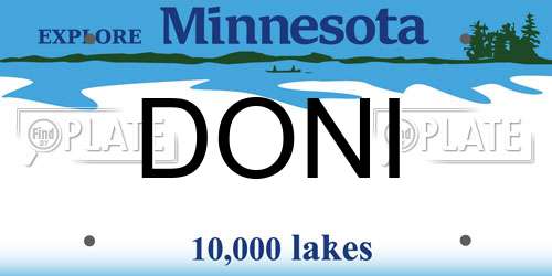DONI Minnesota License Plate