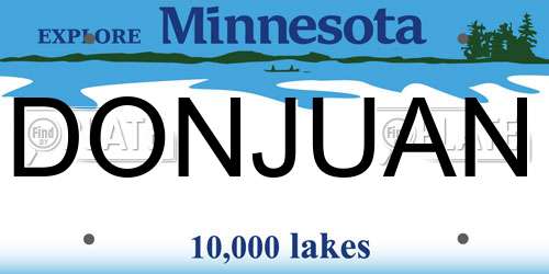 DONJUAN Minnesota License Plate