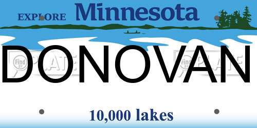 DONOVAN Minnesota License Plate