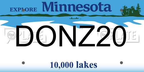DONZ20 Minnesota License Plate