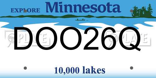 DOO26Q Minnesota License Plate