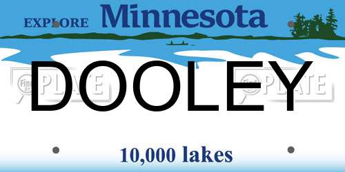 DOOLEY Minnesota License Plate