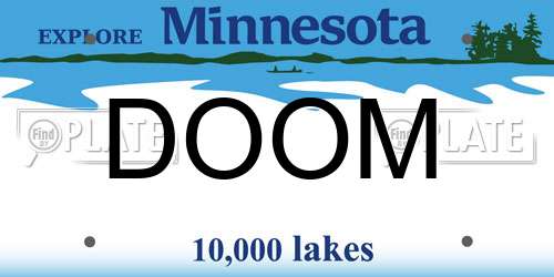 DOOM Minnesota License Plate