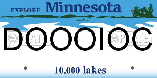 DOOOIOC Minnesota License Plate