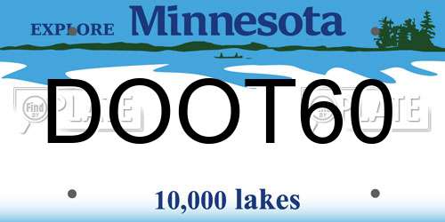 DOOT60 Minnesota License Plate
