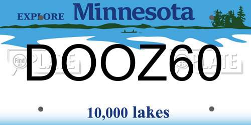 DOOZ60 Minnesota License Plate