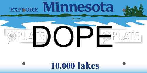 DOPE Minnesota License Plate