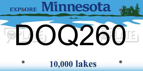 DOQ260 Minnesota License Plate