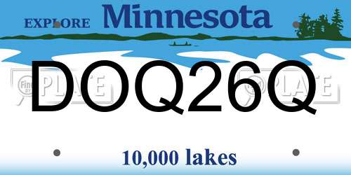 DOQ26Q Minnesota License Plate