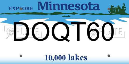 DOQT60 Minnesota License Plate