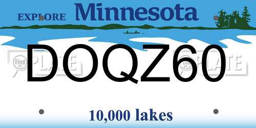 DOQZ60 Minnesota License Plate