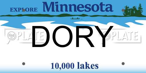 DORY Minnesota License Plate
