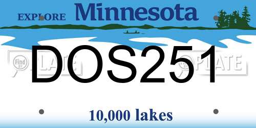 DOS251 Minnesota License Plate