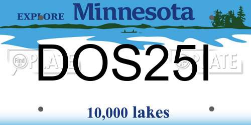 DOS25I Minnesota License Plate