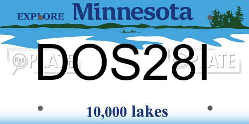 DOS28I Minnesota License Plate