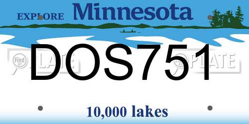 DOS751 Minnesota License Plate