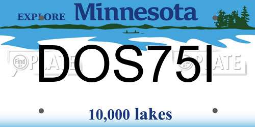 DOS75I Minnesota License Plate