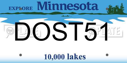 DOST51 Minnesota License Plate