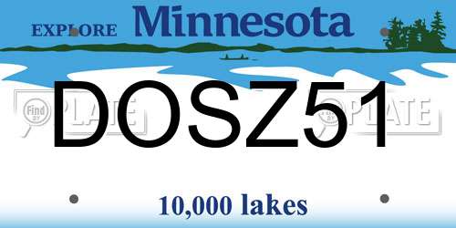 DOSZ51 Minnesota License Plate