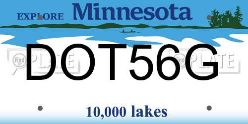 DOT56G Minnesota License Plate
