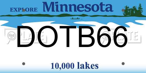 DOTB66 Minnesota License Plate