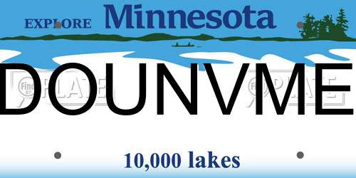 DOUNVME Minnesota License Plate