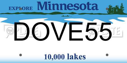 DOVE55 Minnesota License Plate