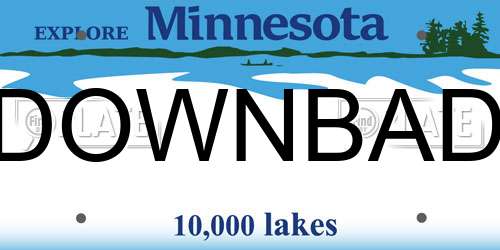 DOWNBAD Minnesota License Plate