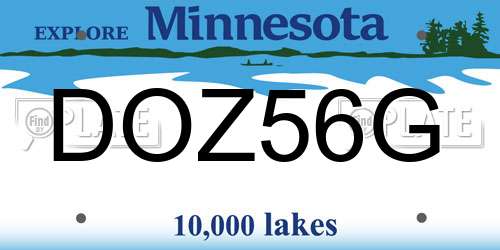 DOZ56G Minnesota License Plate