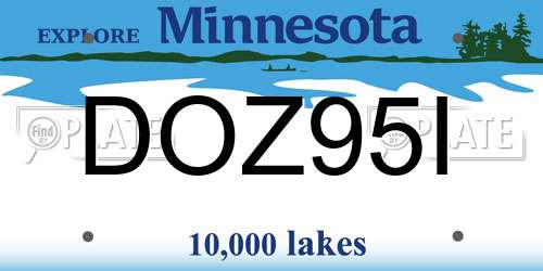 DOZ95I Minnesota License Plate