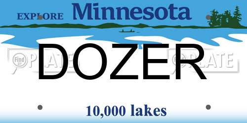 DOZER Minnesota License Plate