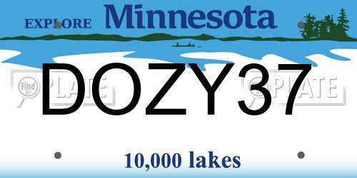 DOZY37 Minnesota License Plate