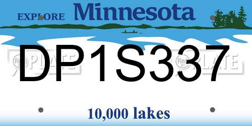 DP1S337 Minnesota License Plate