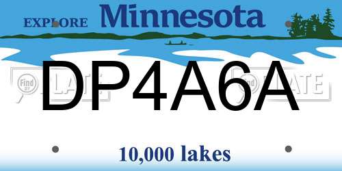 DP4A6A Minnesota License Plate